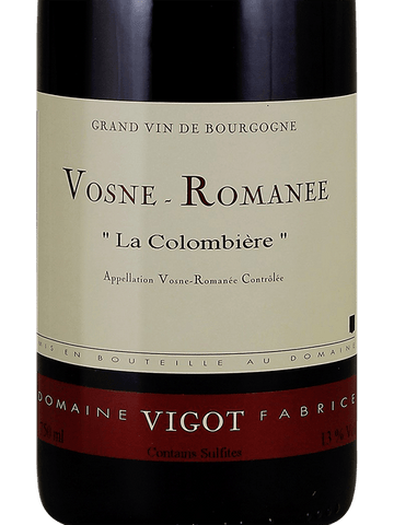 Domaine Vigot Fabrice Vosne Romanee La Colombiere 2012 (1x75cl)